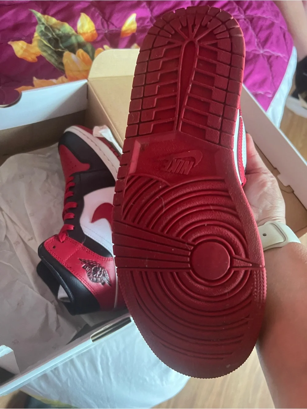 Jordan Men’s High-Top Sneakers - Red/Black/White